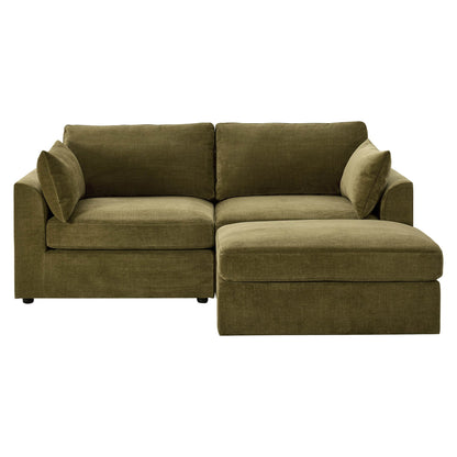 Miami Small Chaise Sofa - Chenille Olive - DUSK