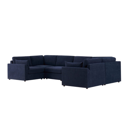 Miami U Shape Sofa - Chenille Navy - DUSK