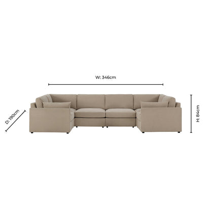 Miami U Shape Sofa - Chenille Oatmeal - DUSK