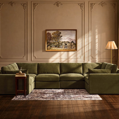 Miami U Shape Sofa - Chenille Olive - DUSK