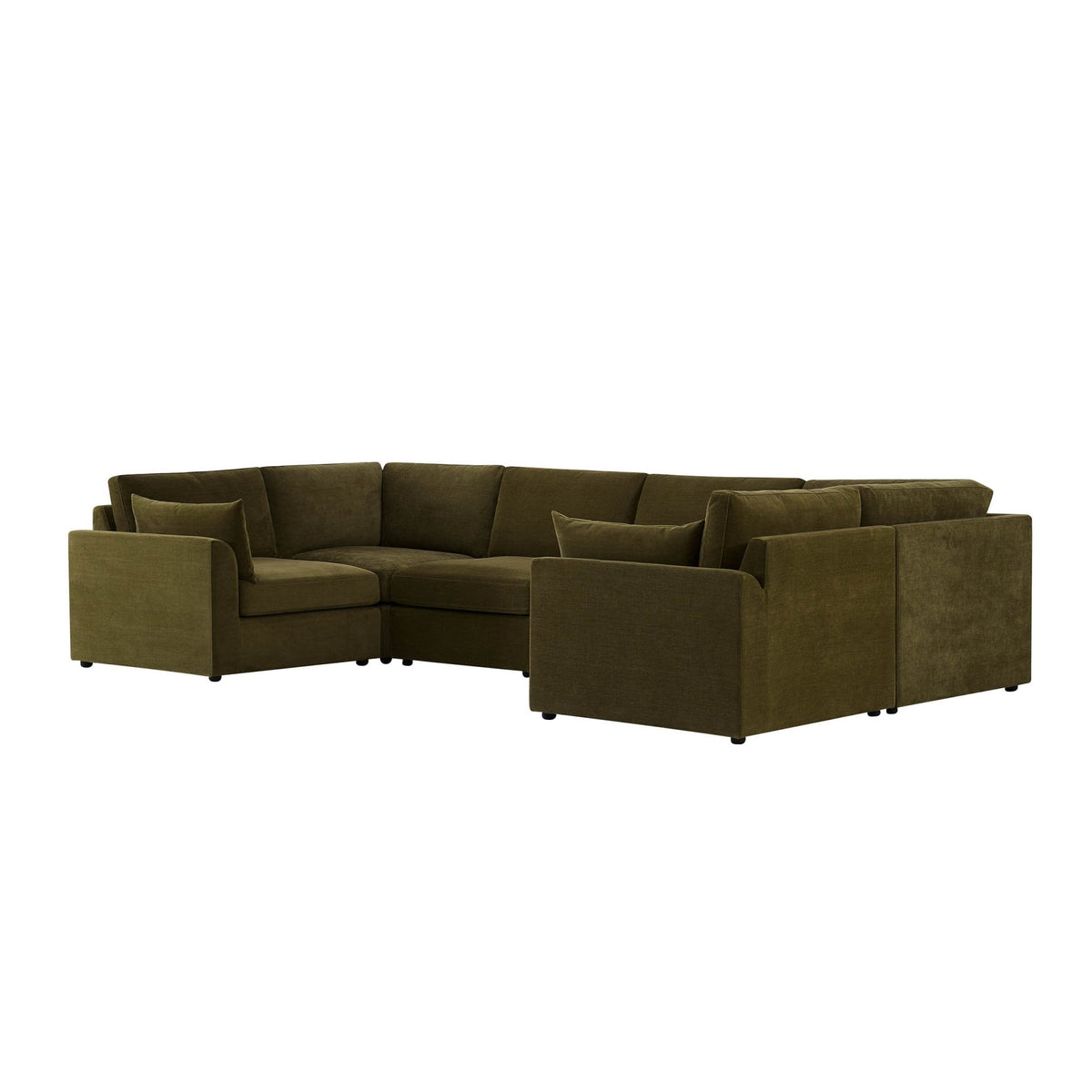 Miami U Shape Sofa - Chenille Olive - DUSK