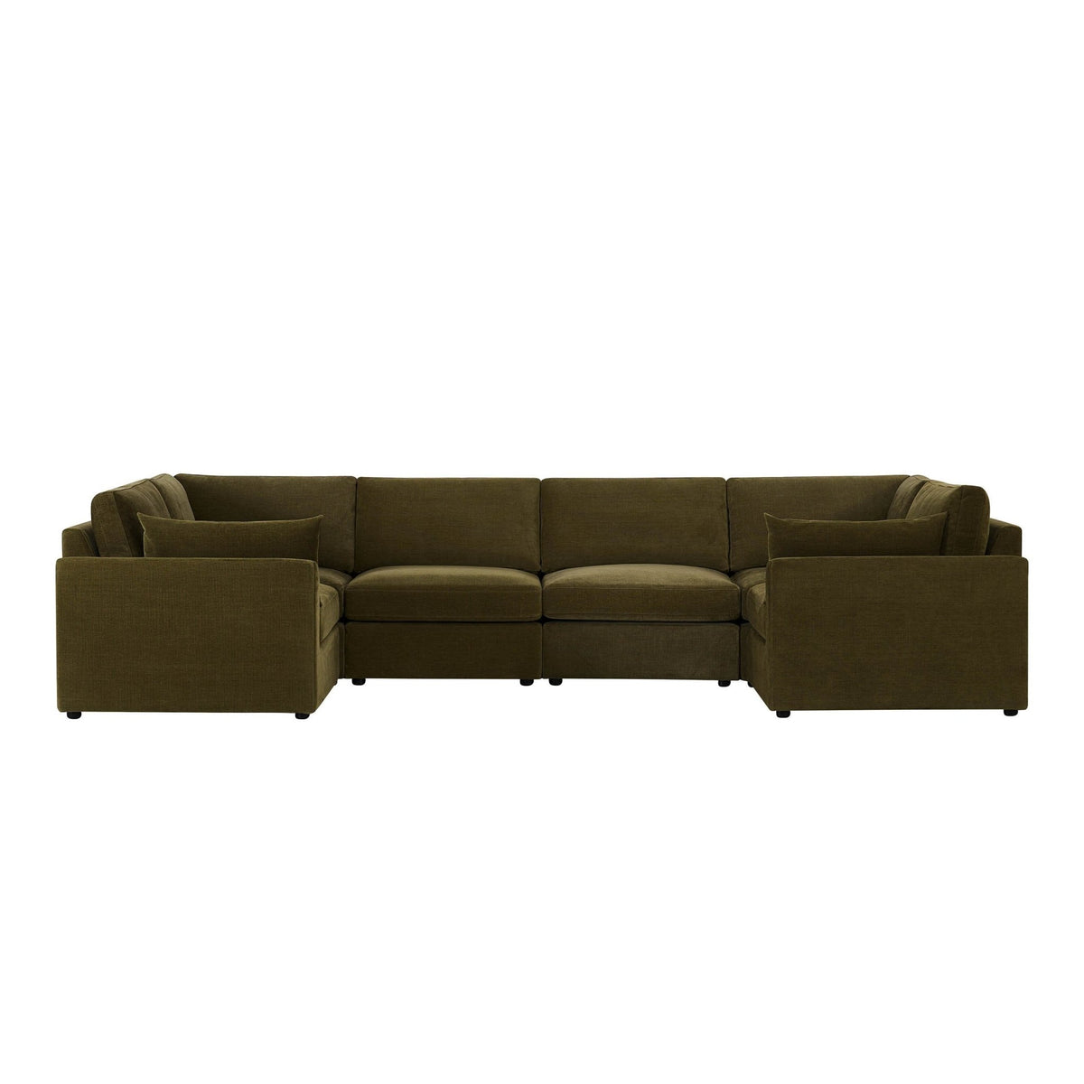 Miami U Shape Sofa - Chenille Olive - DUSK