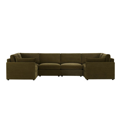 Miami U Shape Sofa - Chenille Olive - DUSK