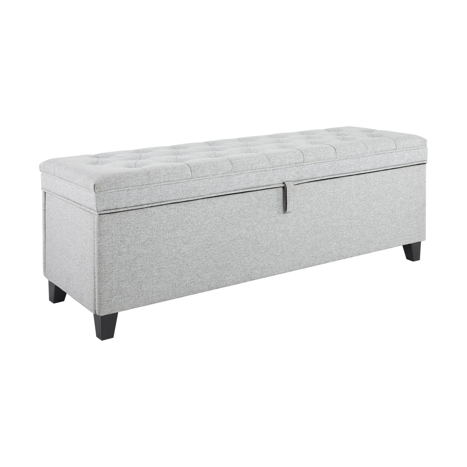 Middleton Button Back Storage Ottoman - Light Grey - DUSK