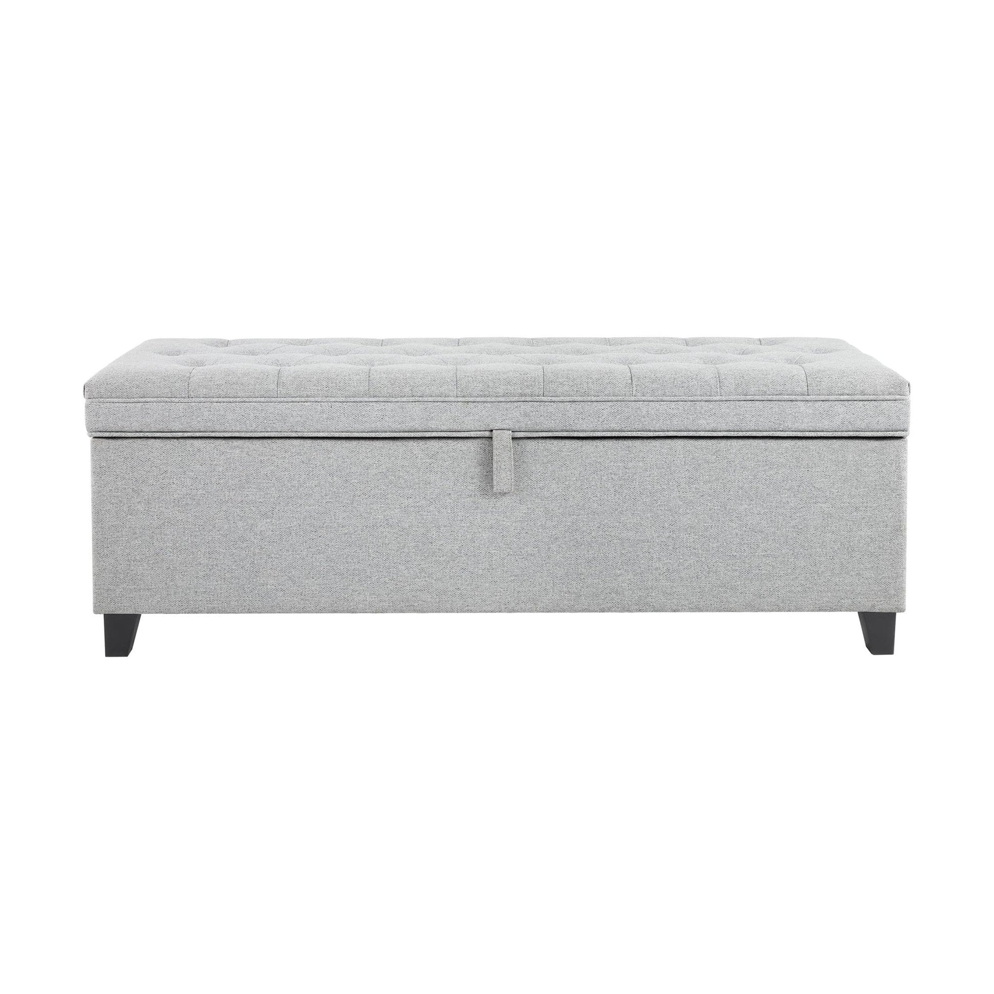 Middleton Button Back Storage Ottoman - Light Grey - DUSK