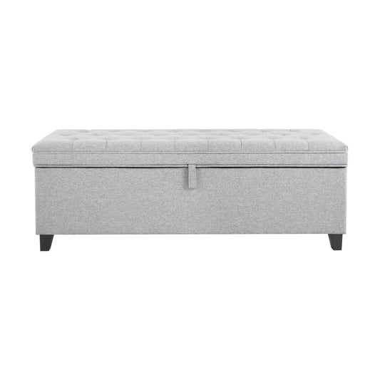 Middleton Button Back Storage Ottoman - Light Grey - DUSK