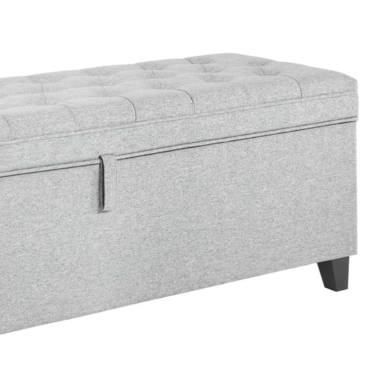 Middleton Button Back Storage Ottoman - Light Grey - DUSK