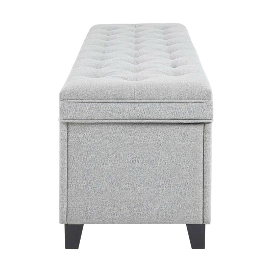 Middleton Button Back Storage Ottoman - Light Grey - DUSK