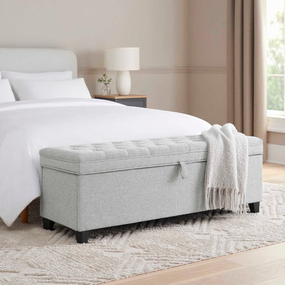 Middleton Button Back Storage Ottoman - Light Grey - DUSK