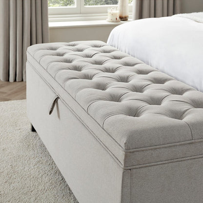 Middleton Button Back Storage Ottoman - Natural - DUSK