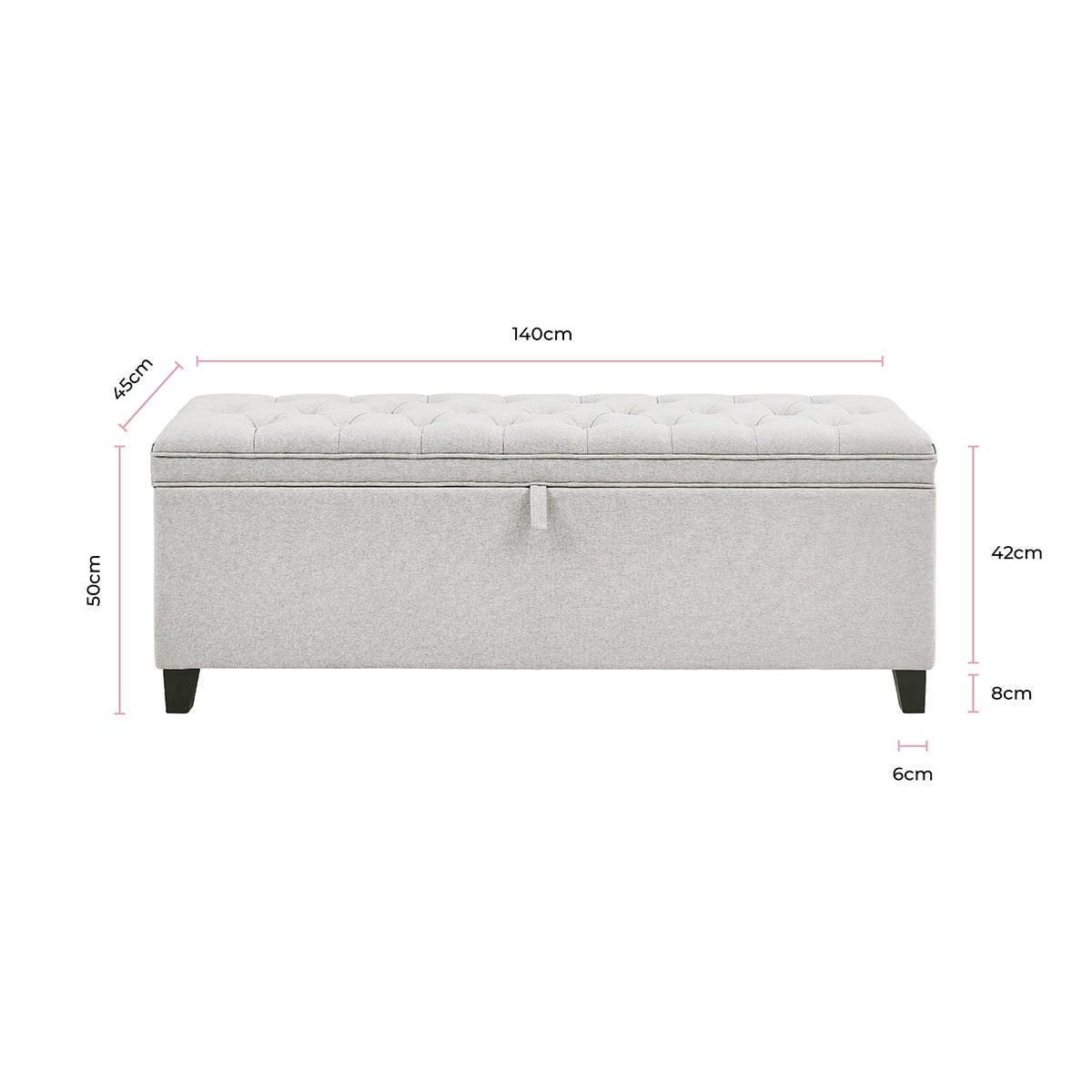 Middleton Button Back Storage Ottoman - Natural - DUSK
