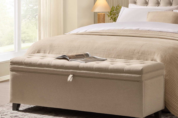 Middleton Button Back Storage Ottoman - Oatmeal - DUSK