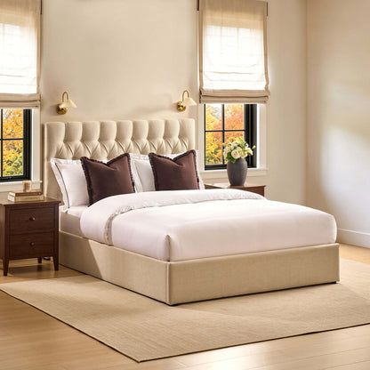 Middleton Ottoman Storage Bed - Beige - DUSK