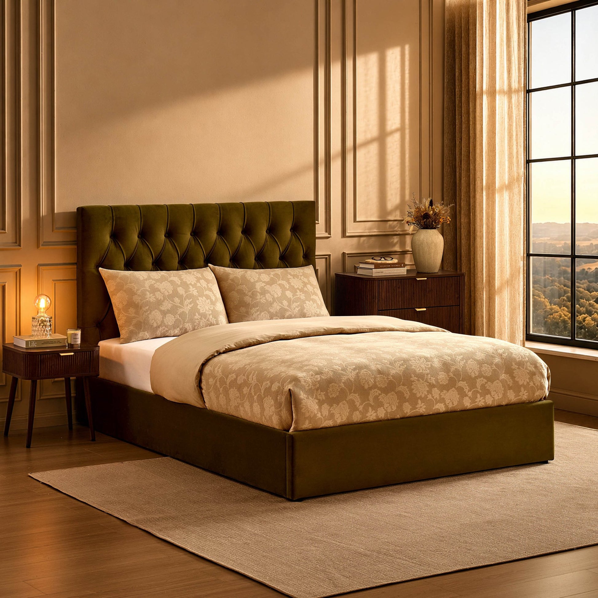 Middleton Ottoman Storage Bed - Muted Moss - DUSK
