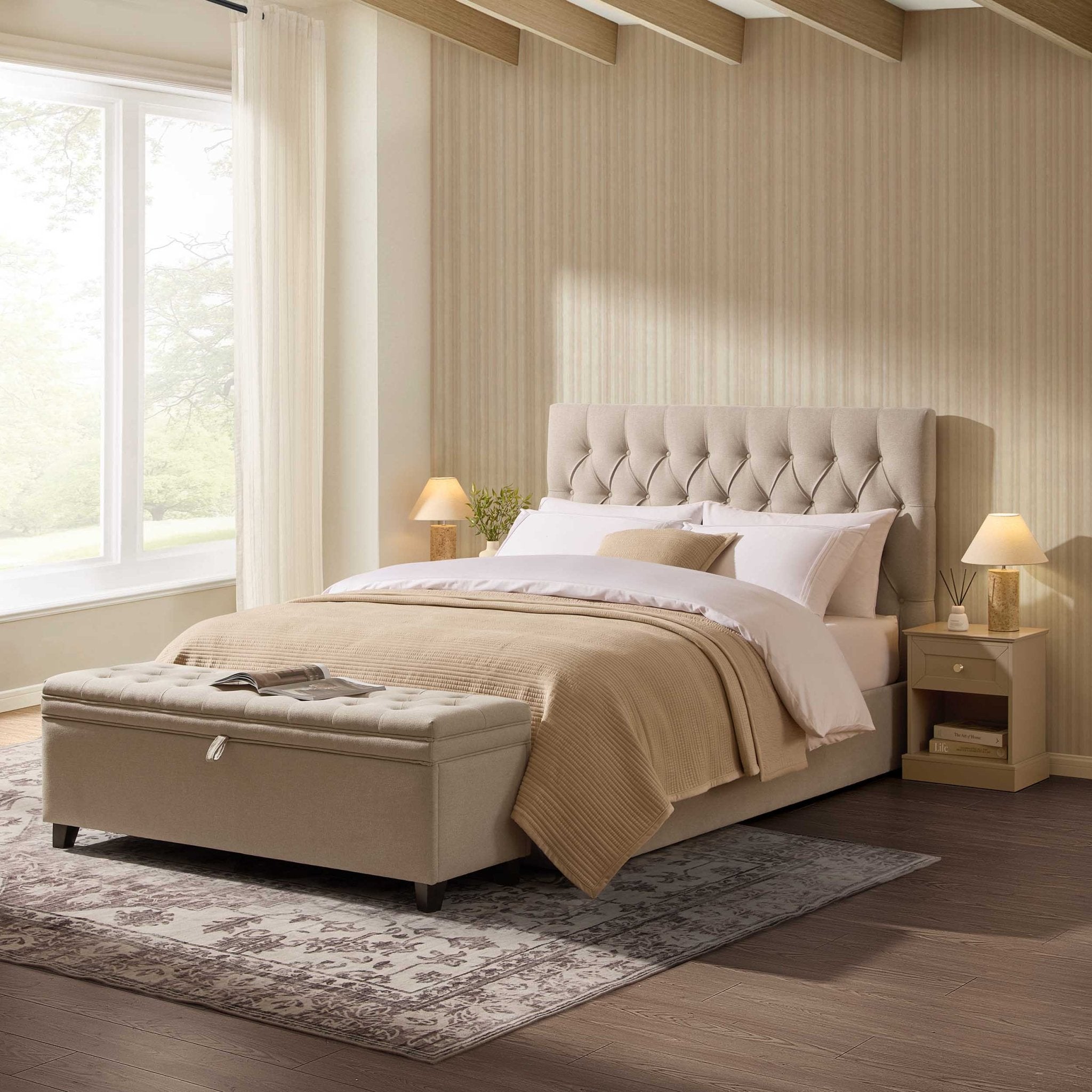Middleton Ottoman Storage Bed - Oatmeal - DUSK