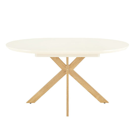 Mila Extendable 4-6 Seater Gloss Round Table - Natural - DUSK
