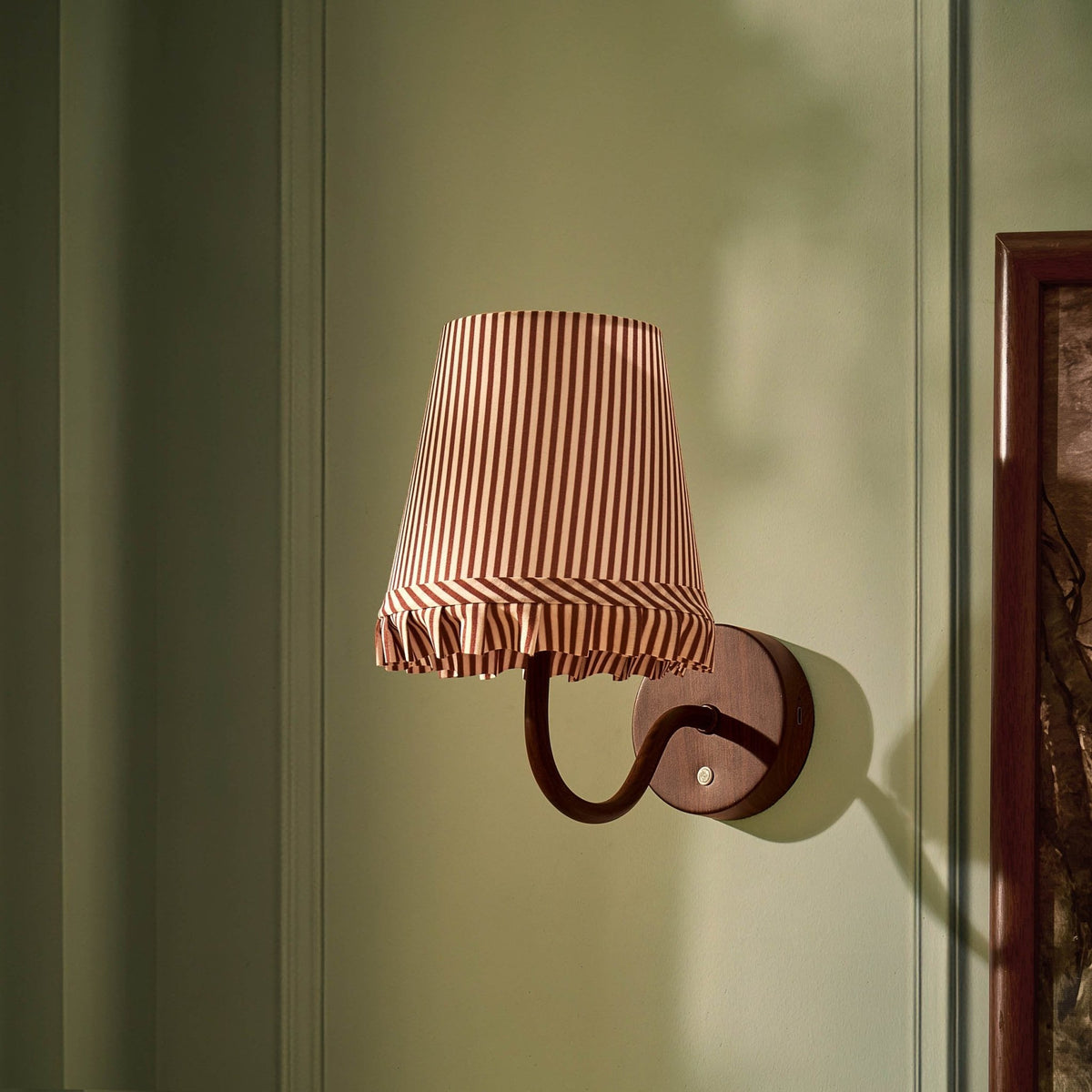 Millie Frill Stripe Shade Rechargeable Wall Light - Deep Red - DUSK