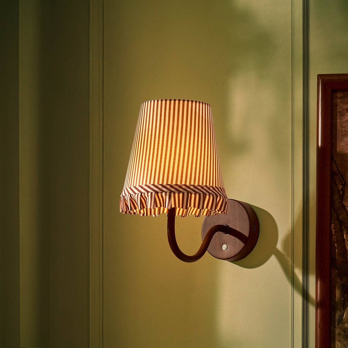 Millie Frill Stripe Shade Rechargeable Wall Light - Deep Red - DUSK