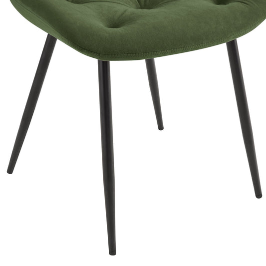 Millie Set of 2 Dining Chairs - Velvet - Dark Olive - DUSK