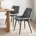 Millie Set of 2 Dining Chairs - Velvet - Grey - DUSK