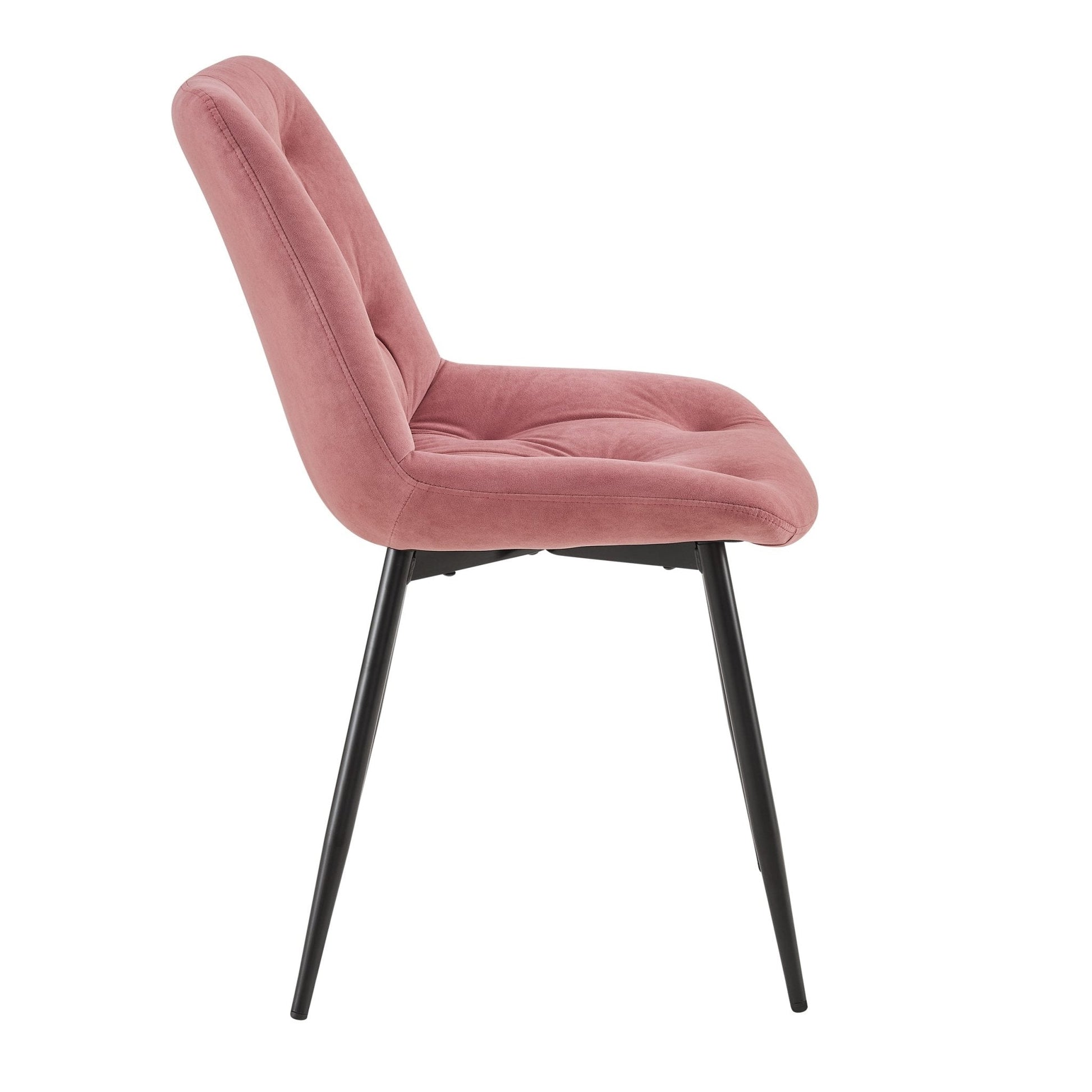 Millie Set of 2 Dining Chairs - Velvet - Pink - DUSK