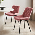 Millie Set of 2 Dining Chairs - Velvet - Pink - DUSK