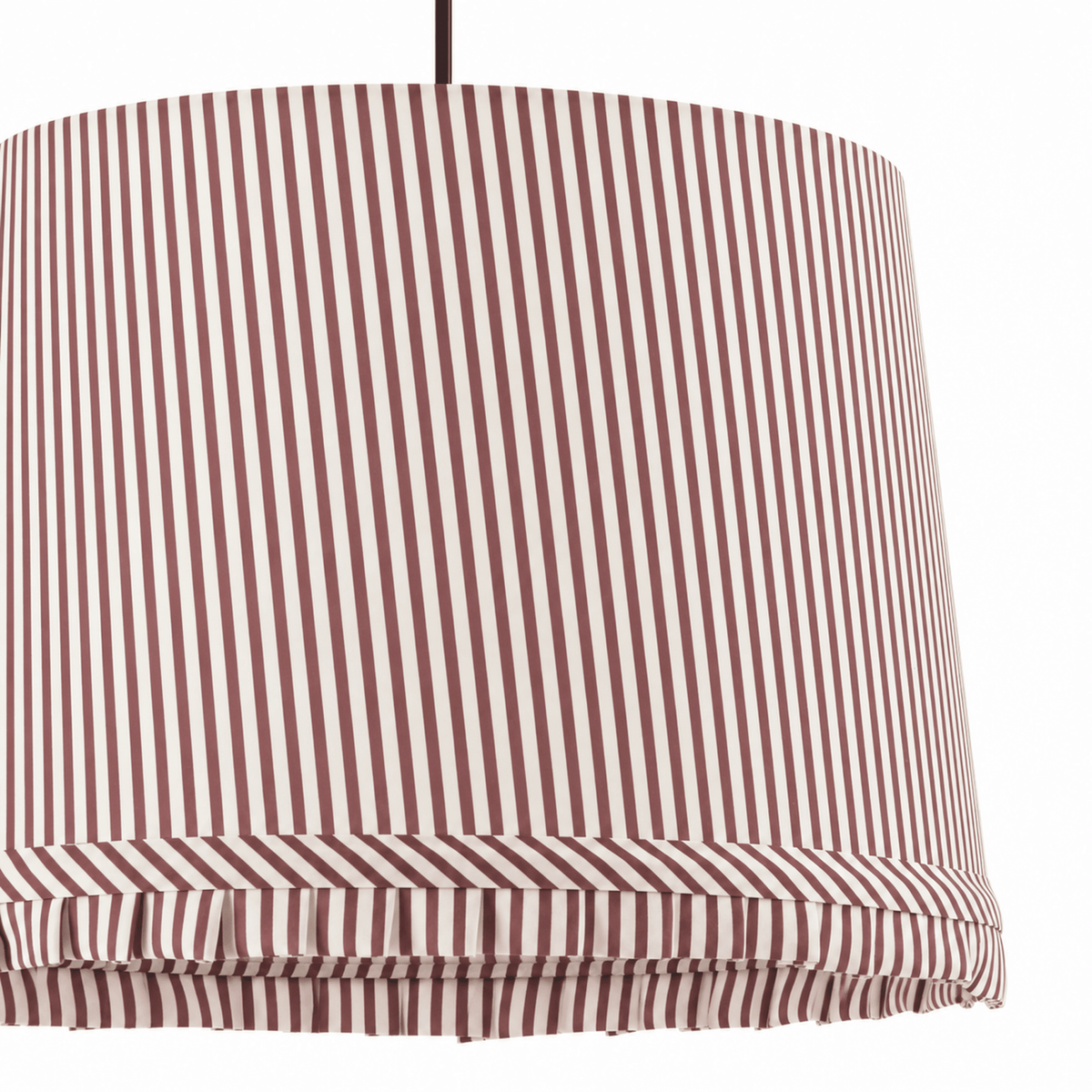 Millie Stripe Frill Edge Ceiling Shade - Mocha Brown - DUSK