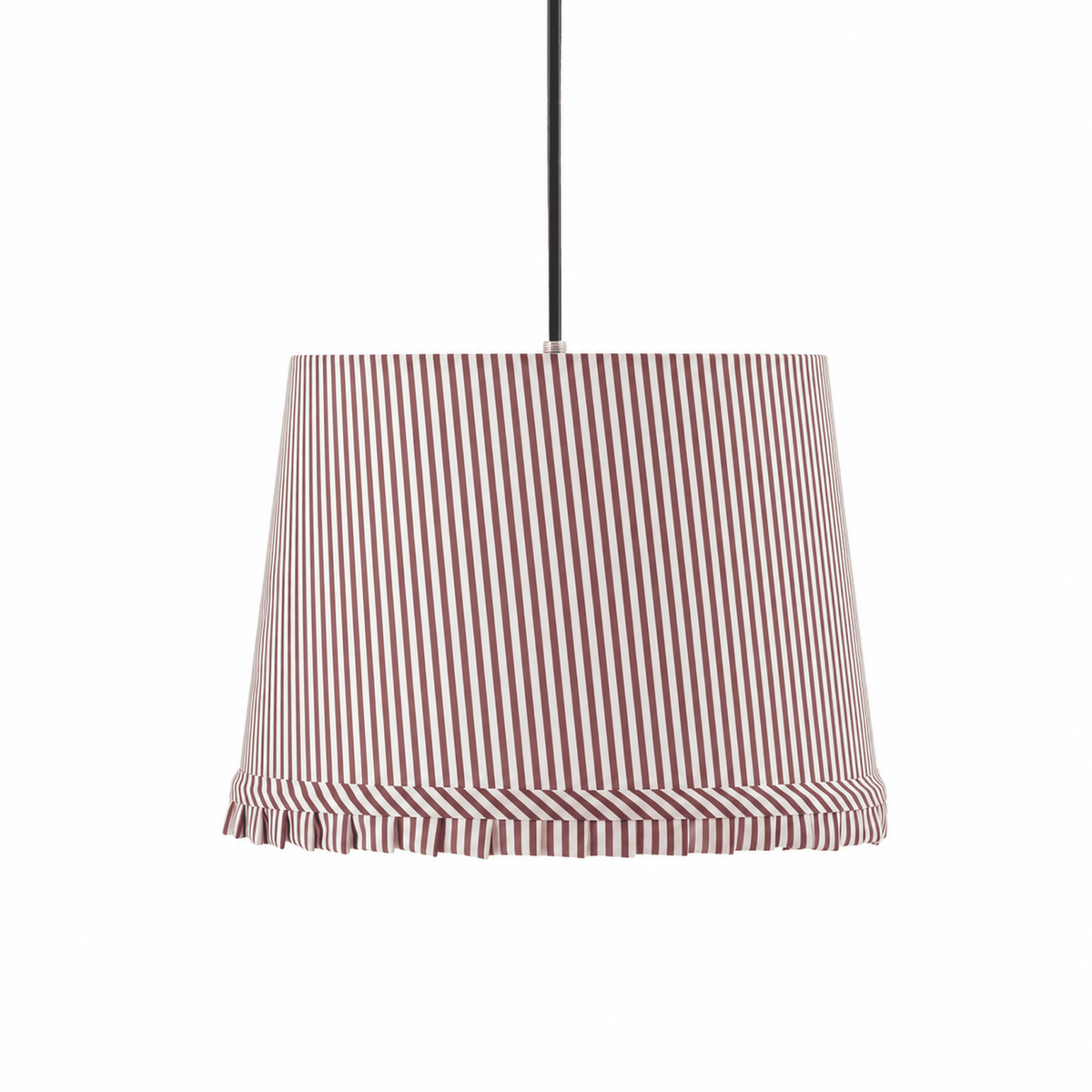 Millie Stripe Frill Edge Ceiling Shade - Mocha Brown - DUSK