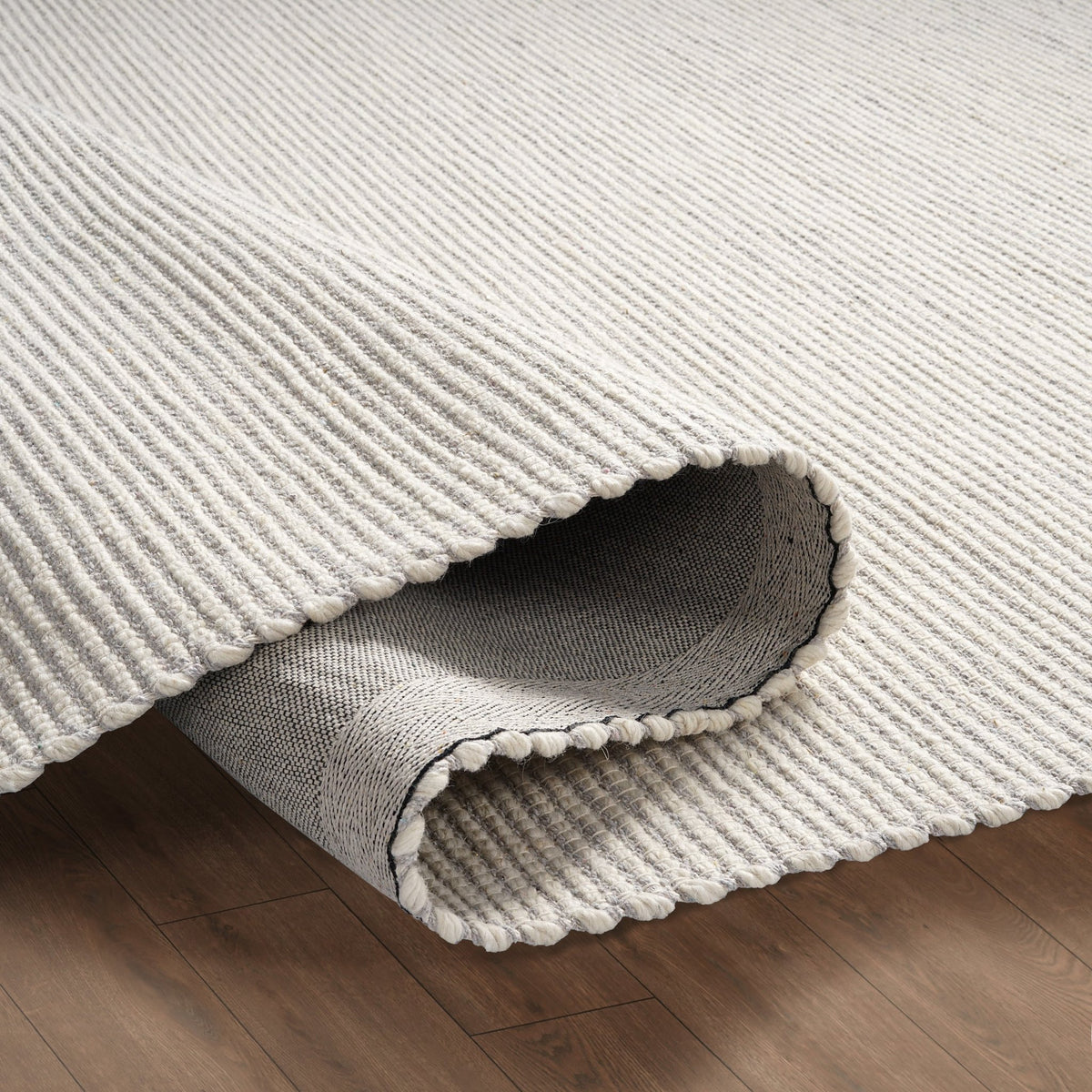 Milo Handwoven Stripe Rug - Light Grey - DUSK