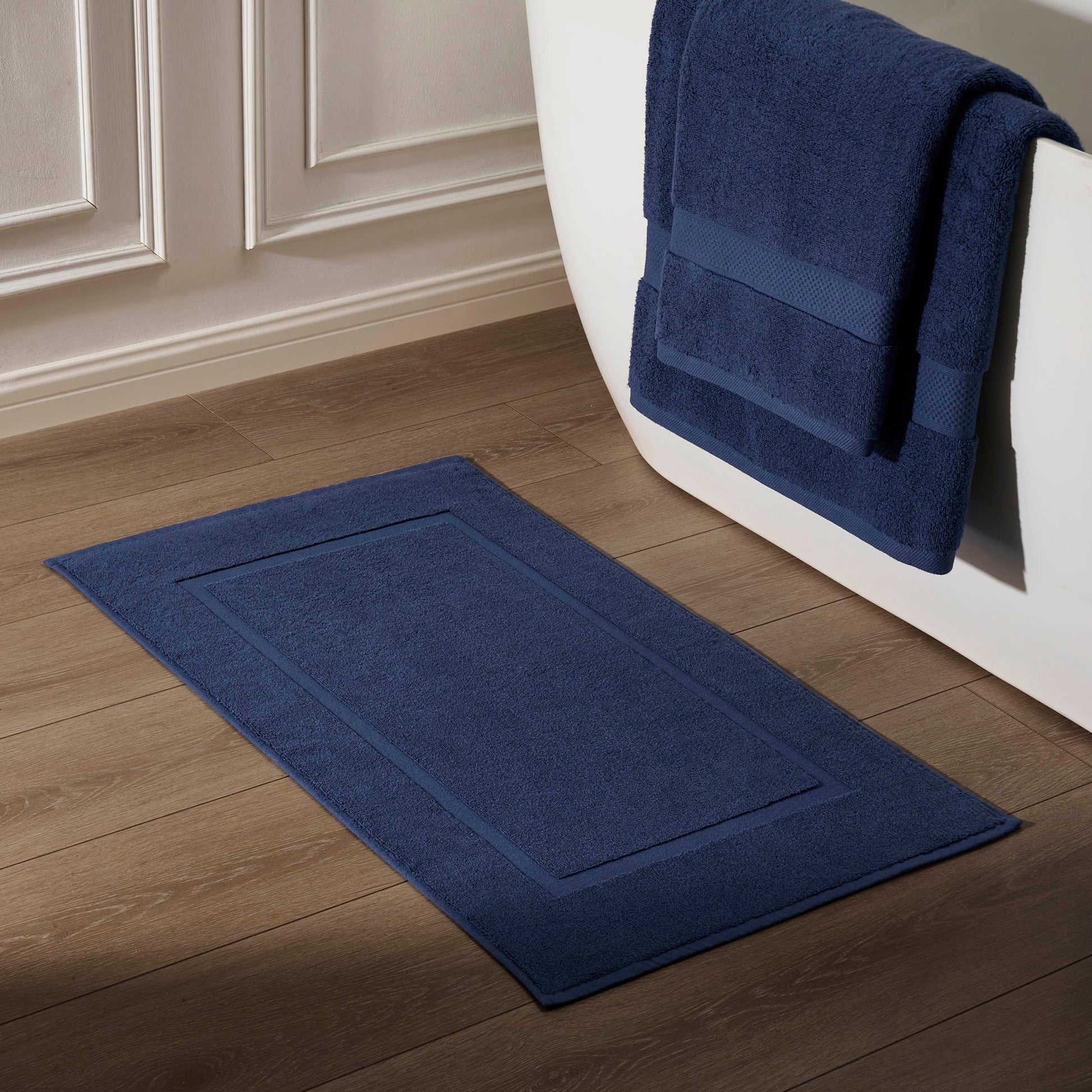 Milos Plain Picture Frame Bath Mat - Dark Royal Blue - DUSK