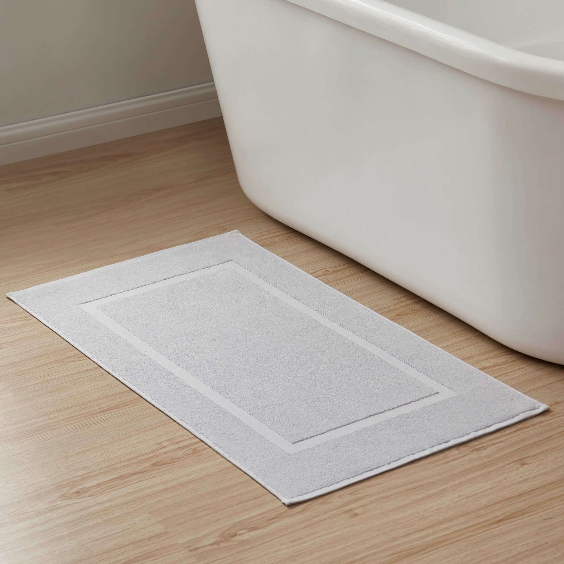 Milos Plain Picture Frame Bath Mat - Dove Grey - DUSK