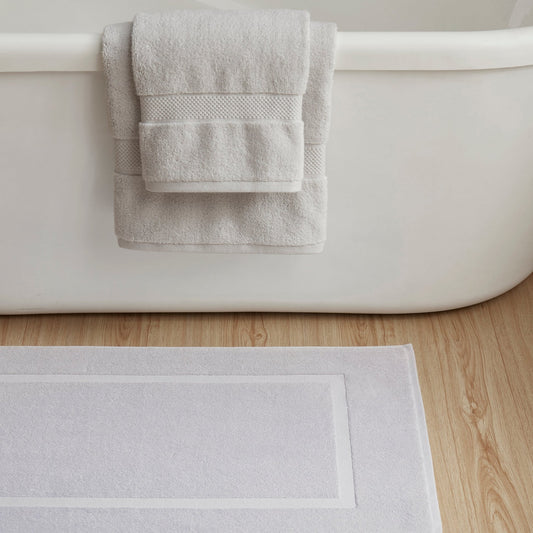 Milos Plain Picture Frame Bath Mat - Dove Grey - DUSK