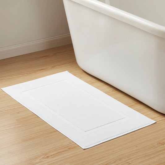 Milos Plain Picture Frame Bath Mat - White - DUSK