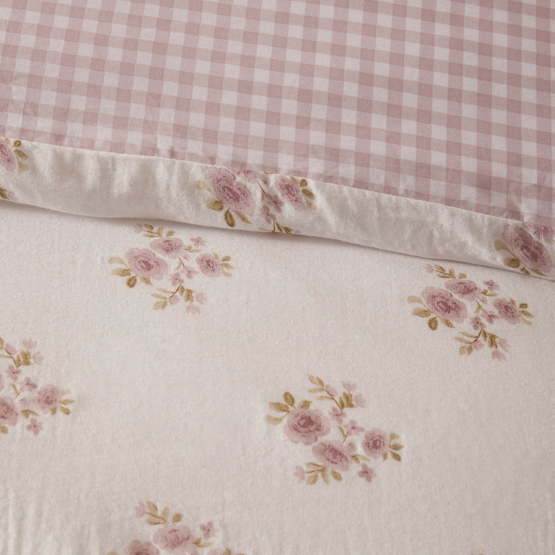 Mini Bouquet 100% Cotton Printed Muslin Duvet Cover Set - White/Pink - DUSK