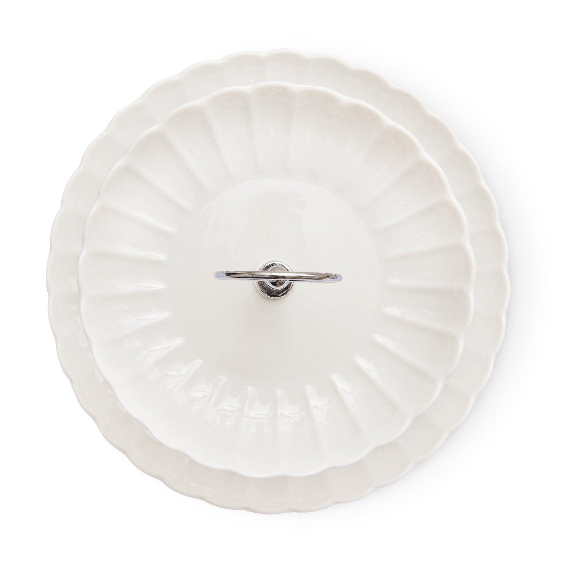 Mira Scalloped 2 - Tier Cake Stand - Off White - DUSK