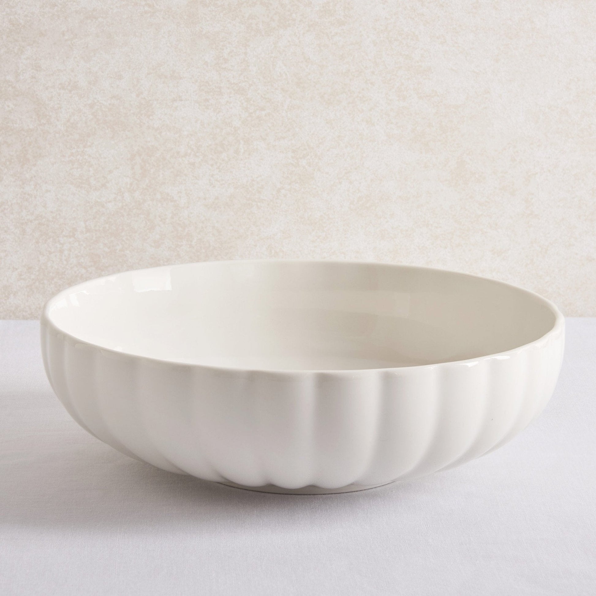 Mira Scalloped Serving Bowl - Off White - DUSK