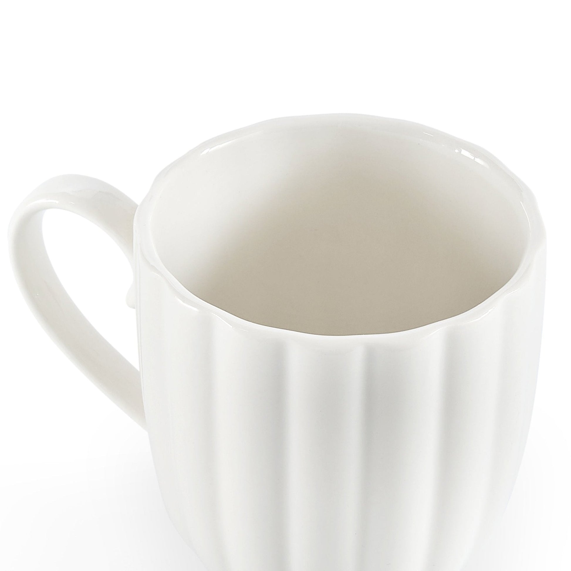 Mira Scalloped Set of 2 Mugs - Off White - DUSK