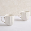 Mira Scalloped Set of 2 Mugs - Off White - DUSK