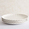 Mira Scalloped Set of 4 Dinner Plates - Off White - DUSK