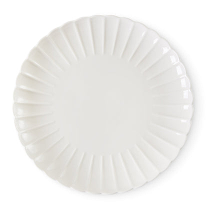 Mira Scalloped Set of 4 Dinner Plates - Off White - DUSK