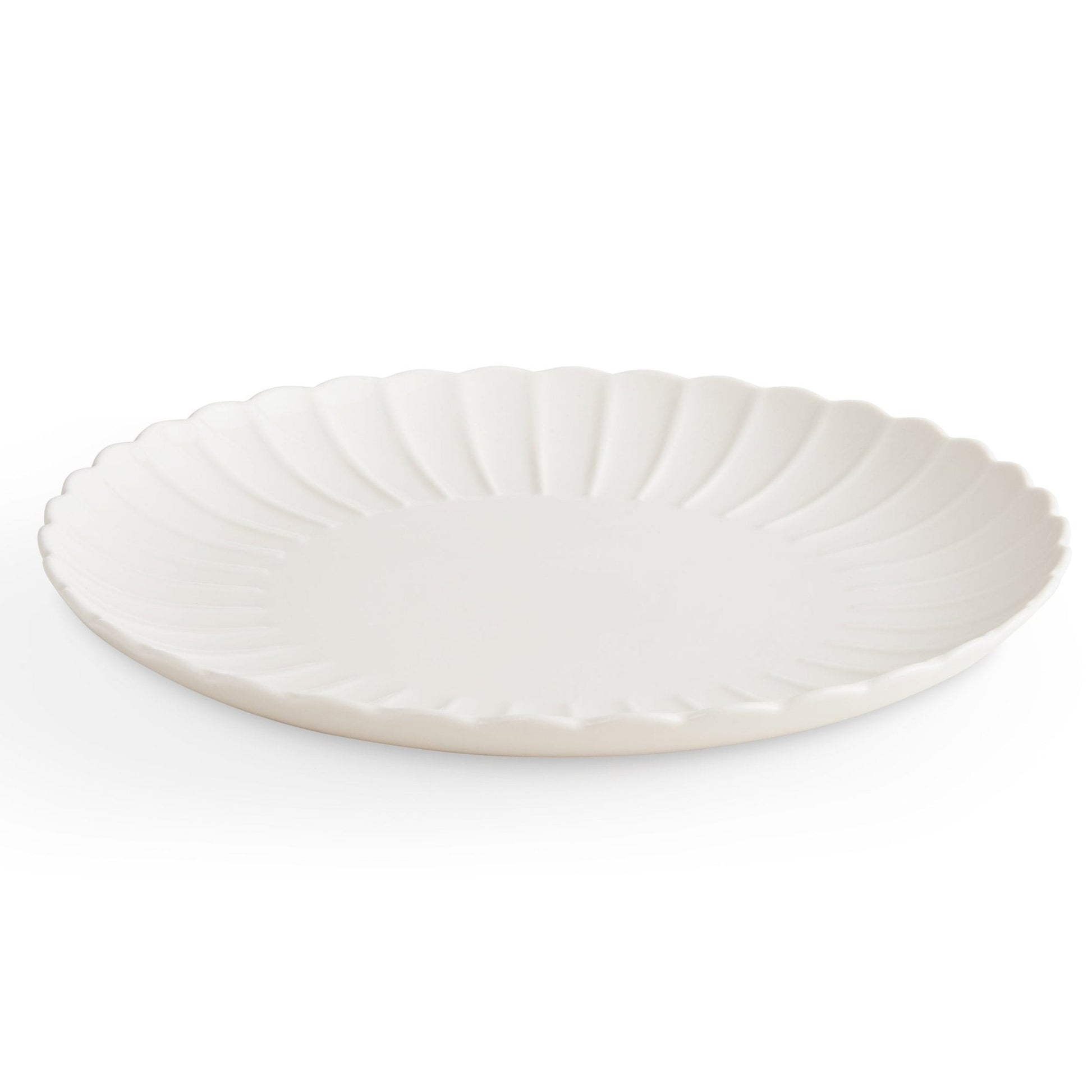 Mira Scalloped Set of 4 Dinner Plates - Off White - DUSK