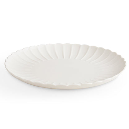 Mira Scalloped Set of 4 Dinner Plates - Off White - DUSK