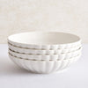 Mira Scalloped Set of 4 Pasta Bowls - Off White - DUSK