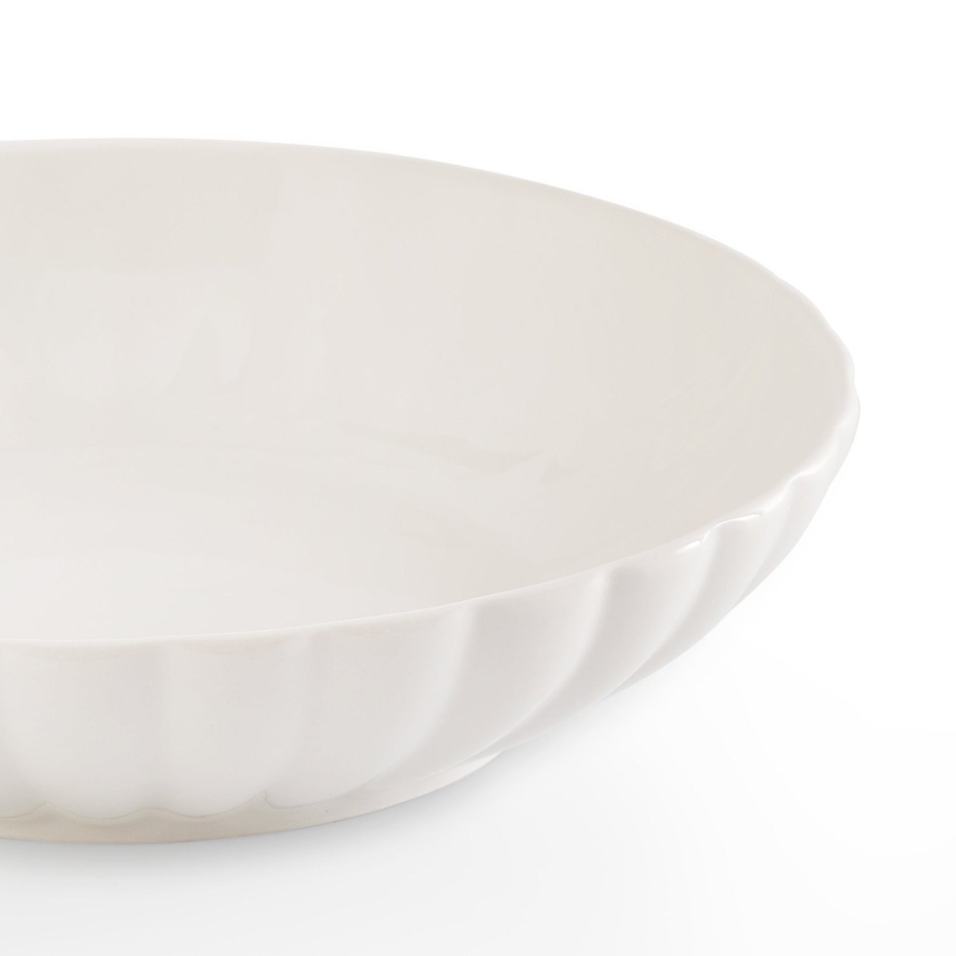 Mira Scalloped Set of 4 Pasta Bowls - Off White - DUSK