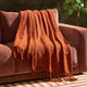 Mohair Style Sofa Throw - Burnt Orange - DUSK