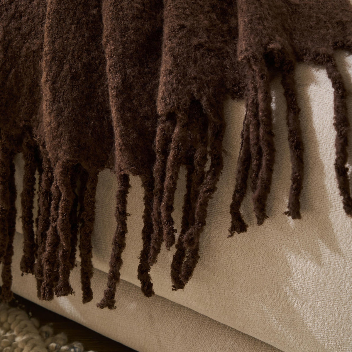 Mohair Style Sofa Throw - Chocolate - DUSK
