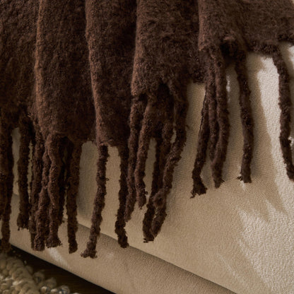 Mohair Style Sofa Throw - Chocolate - DUSK