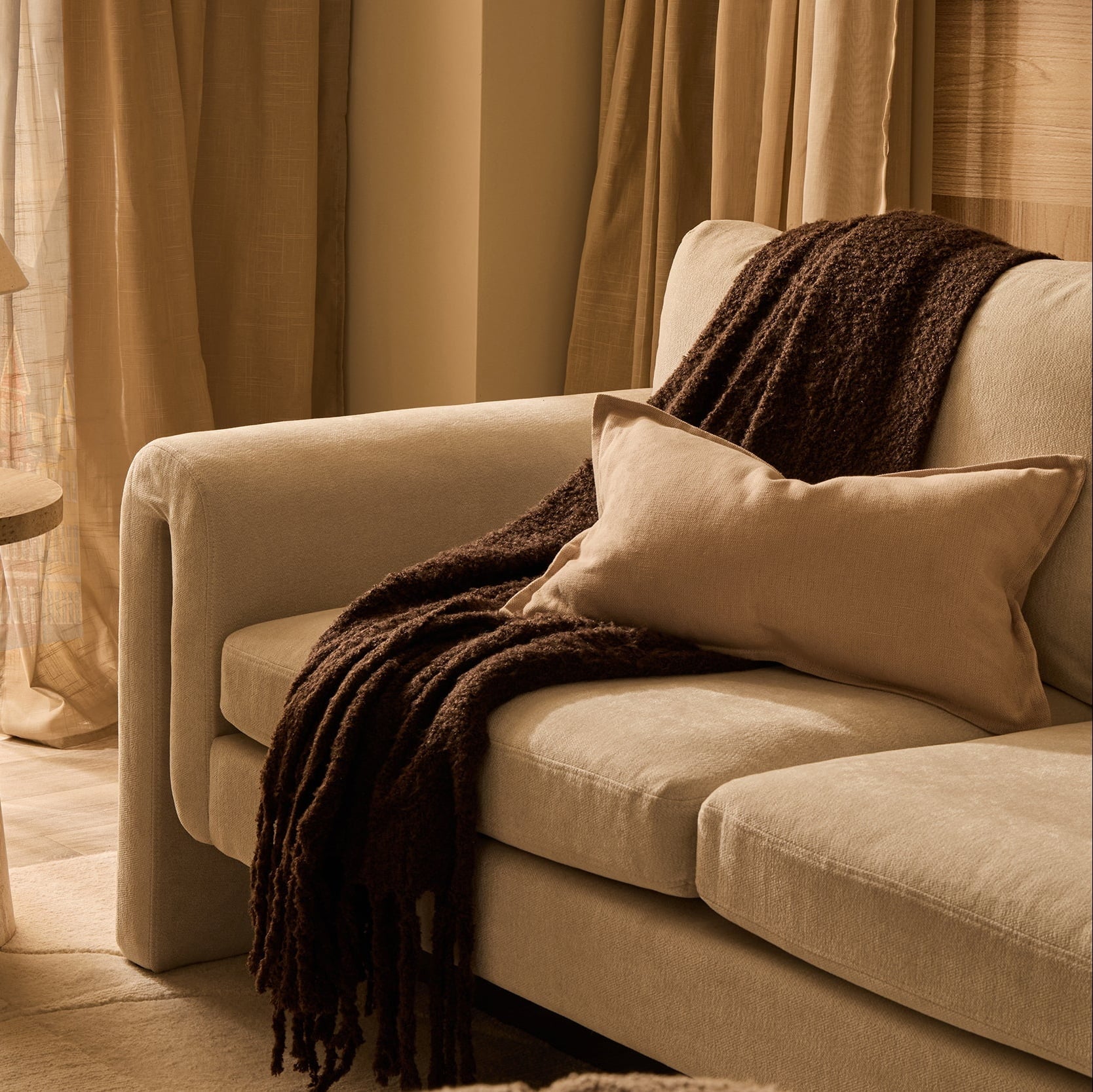 Mohair Style Sofa Throw - Chocolate - DUSK