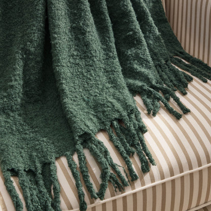 Mohair Style Sofa Throw - Forest Green - DUSK