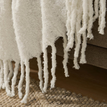 Mohair Style Sofa Throw - Natural - DUSK